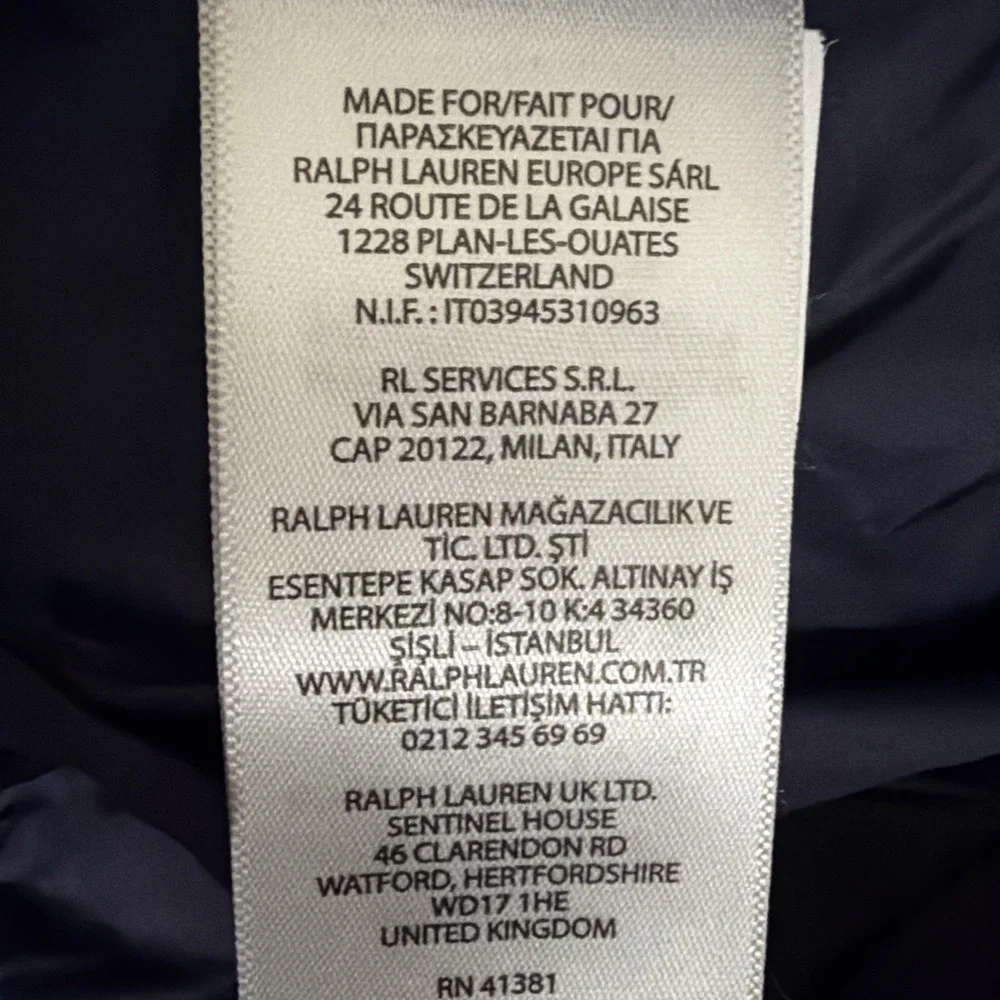 Ralph Lauren Hooded Barn Bunting Baby Quilted Snowsuit  Newport Navy Blue 3M
